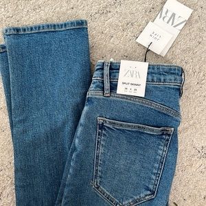 Zara High-Rise Full Length Split Skinny